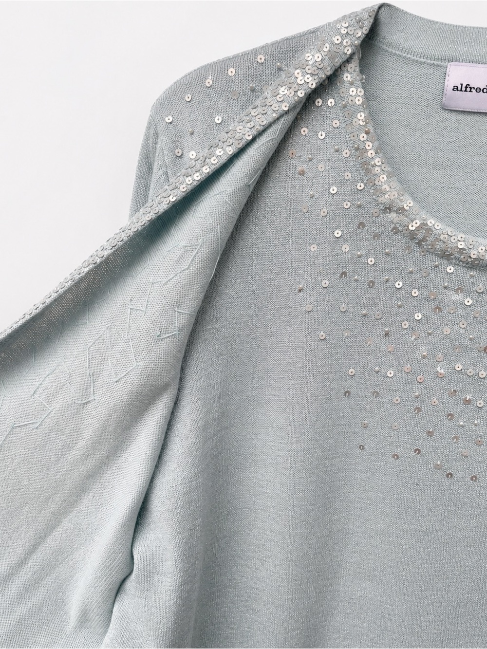 Alfred Dunner Twinset Sweater Cardigan Silver Sequin Embellishment Sz XL Vintage - Picture 2 of 7